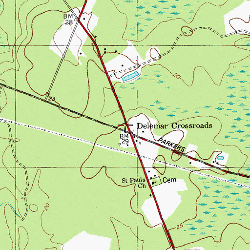 Topographic Map of Delemars School (historical), SC