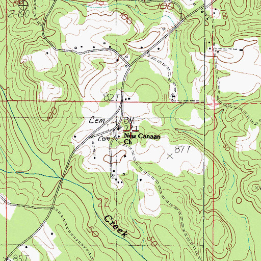 Topographic Map of Oak Grove School, AL