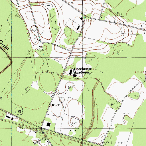 Topographic Map of Dorchester Academy, SC
