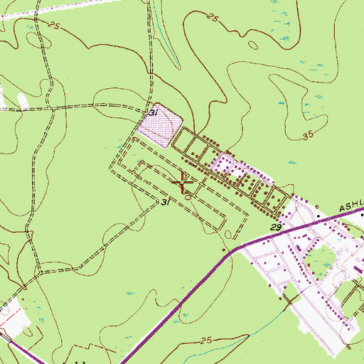 Topographic Map of Dorchester Manor, SC