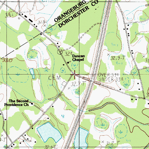 Topographic Map of Duncan Chapel, SC