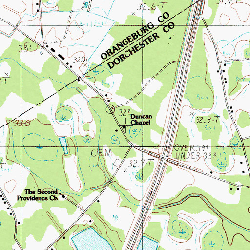 Topographic Map of Duncan Chapel, SC