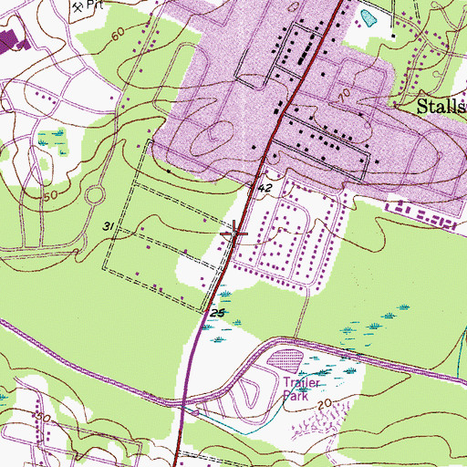 Topographic Map of Evergreen, SC