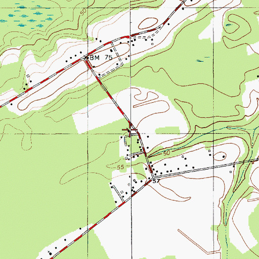 Topographic Map of Four Hole Special Church, SC