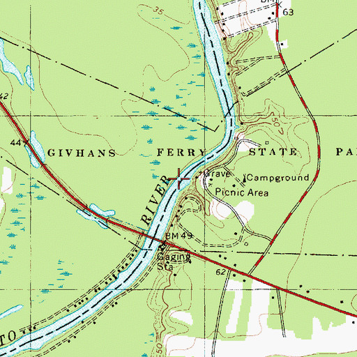Topographic Map of Givhan Ferry (historical), SC