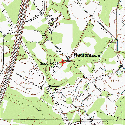 Topographic Map of Good Hope Cemetery, SC