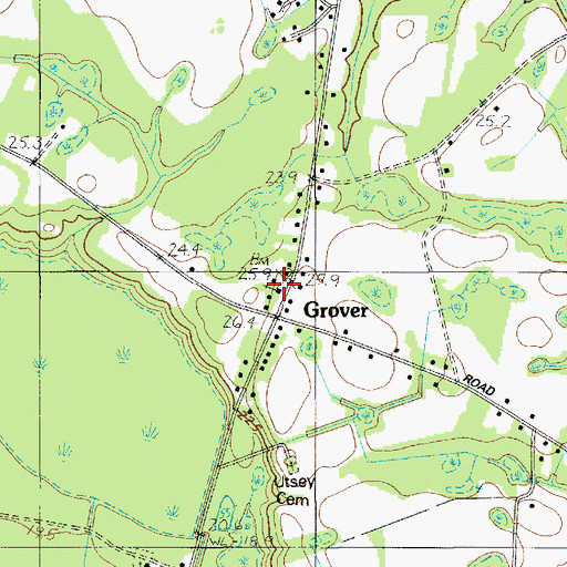 Topographic Map of Grover Methodist Episcopal Church South, SC