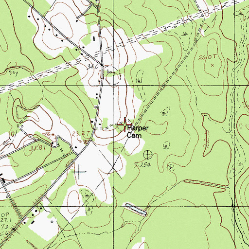 Topographic Map of Harper Cemetery, SC