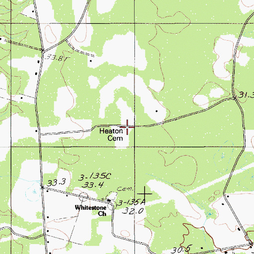 Topographic Map of Heaton Cemetery, SC