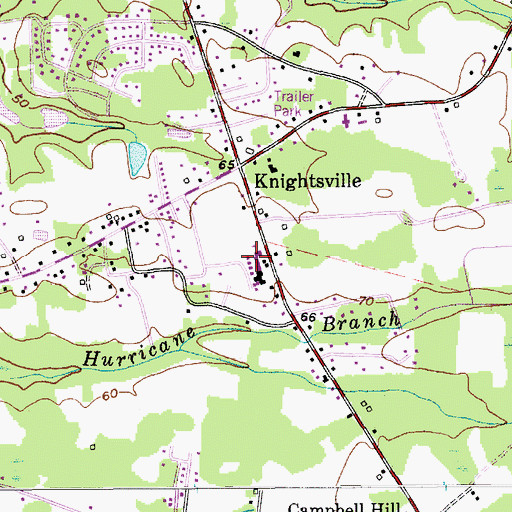 Topographic Map of Knightsville Elementary School, SC