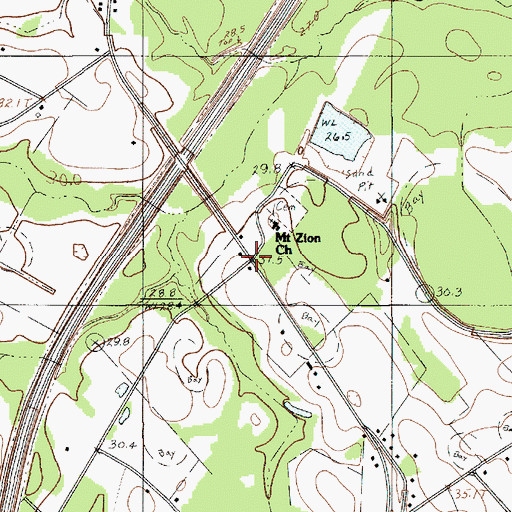 Topographic Map of Mount Zion, SC