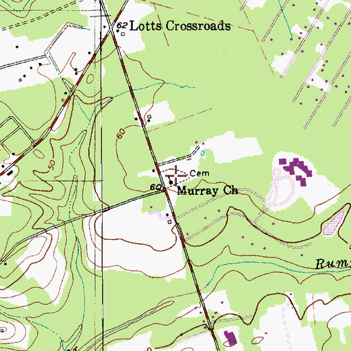 Topographic Map of Murray Cemetery, SC