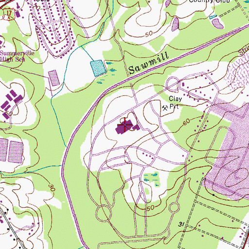 Topographic Map of Newington Elementary School, SC