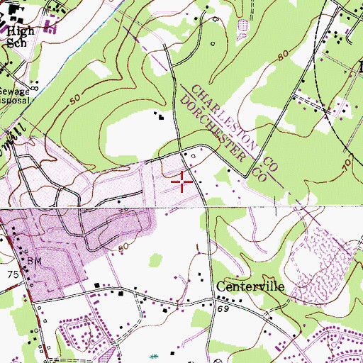 Topographic Map of Oak Knoll Estates, SC