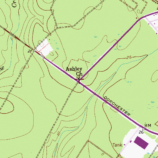 Topographic Map of Plantation Center Shopping Center, SC