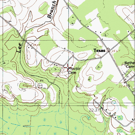 Topographic Map of Proctor Cemetery, SC