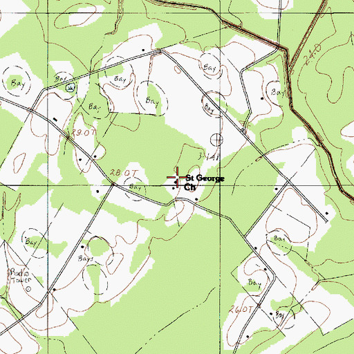 Topographic Map of Saint George Church, SC