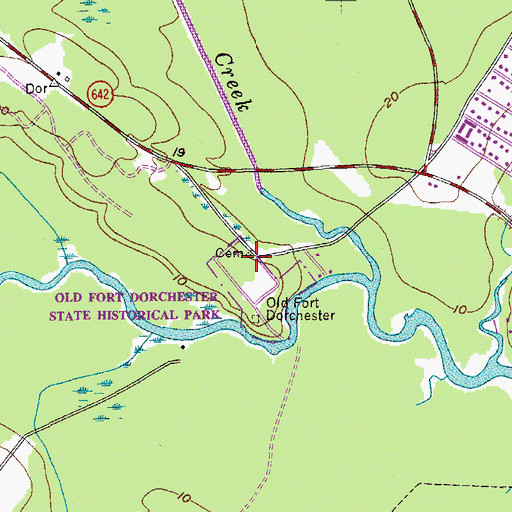 Topographic Map of Saint George Church Ruins, SC
