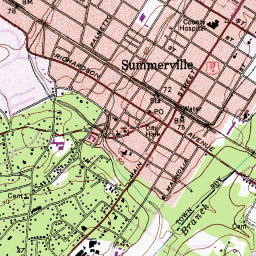 Topographic Map of Saint Lukes Lutheran Church, SC