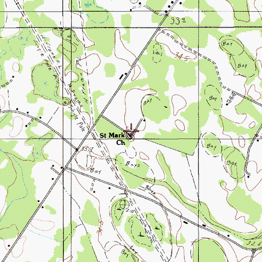 Topographic Map of Saint Mark Church, SC