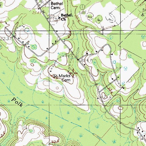 Topographic Map of Saint Marks Cemetery, SC