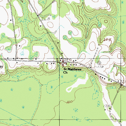 Topographic Map of Saint Matthews Church, SC