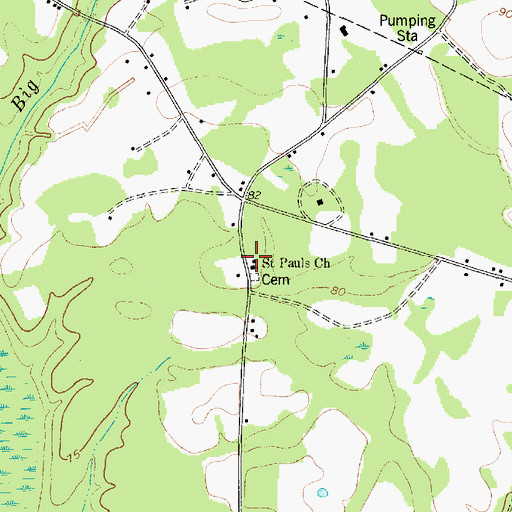 Topographic Map of Saint Paul School (historical), SC