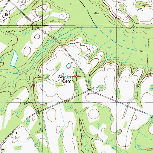 Topographic Map of Seigler Cemetery, SC