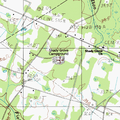 Topographic Map of Shady Grove Campground, SC