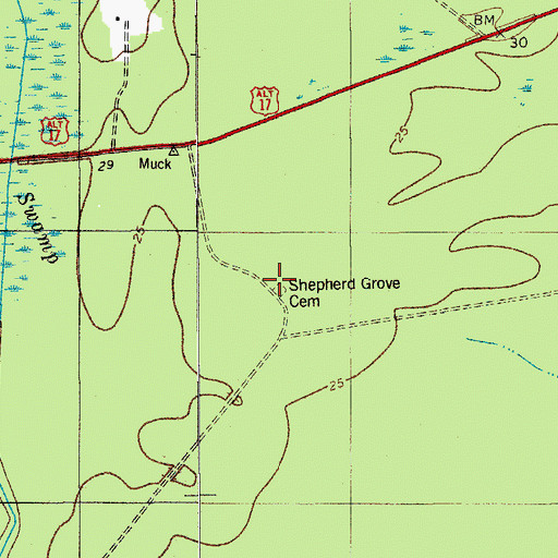 Topographic Map of Shepherd Grove Church, SC