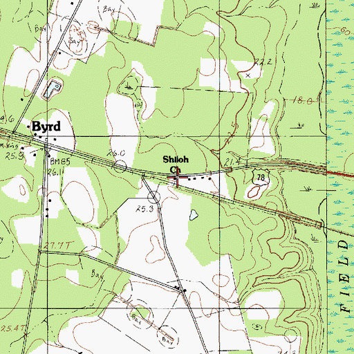 Topographic Map of Shiloh Church, SC