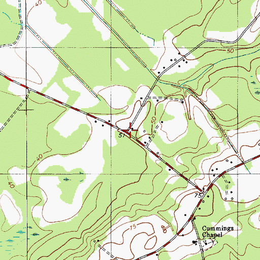 Topographic Map of Silver Hill School (historical), SC