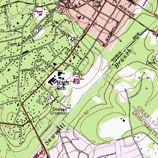 Topographic Map of Spann Elementary School, SC