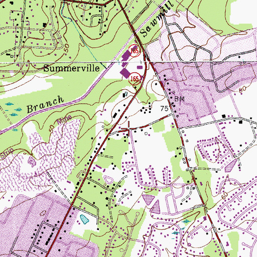 Topographic Map of Stallsville United Methodist Church, SC