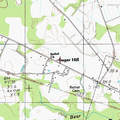 Topographic Map of Sugar Hill, SC