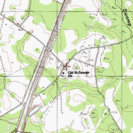 Topographic Map of Old Saint George, SC