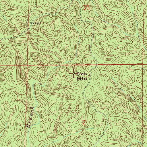 Topographic Map of Oak Mountain, AL