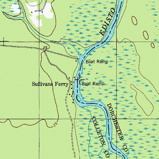 Topographic Map of Sullivans Ferry (historical), SC
