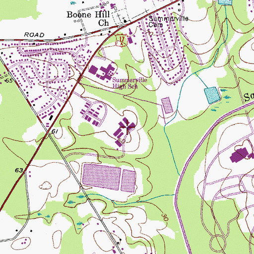 Topographic Map of Summerville High-Gregg Camp School, SC
