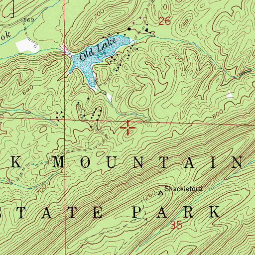 Topographic Map of Oak Mountain State Park, AL