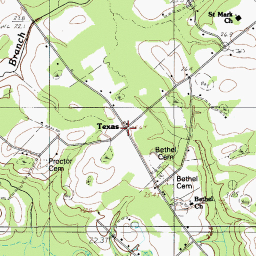Topographic Map of Texas, SC