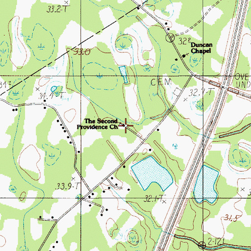 Topographic Map of The Second Providence Church, SC