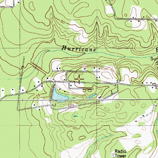 Topographic Map of Twin Lakes, SC