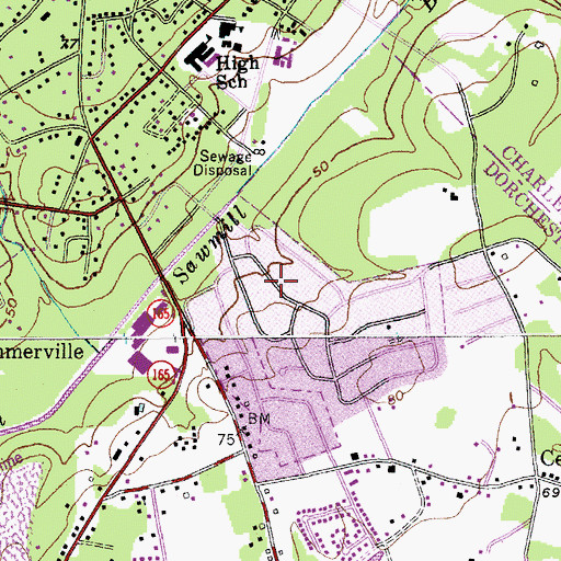 Topographic Map of Twin Oaks, SC