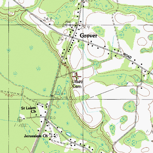 Topographic Map of Utsey Cemetery, SC