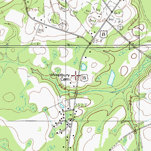 Topographic Map of Westbury Cemetery, SC