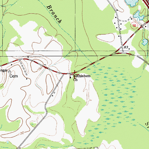 Topographic Map of White Pond School (historical), SC