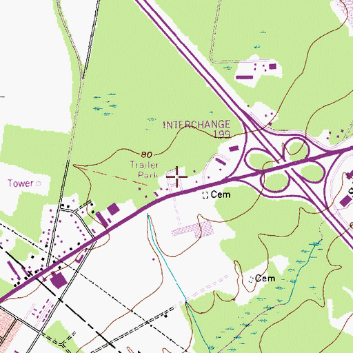Topographic Map of Cloverleaf Mobile Home Park, SC