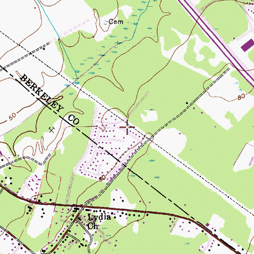 Topographic Map of South Pointe, SC