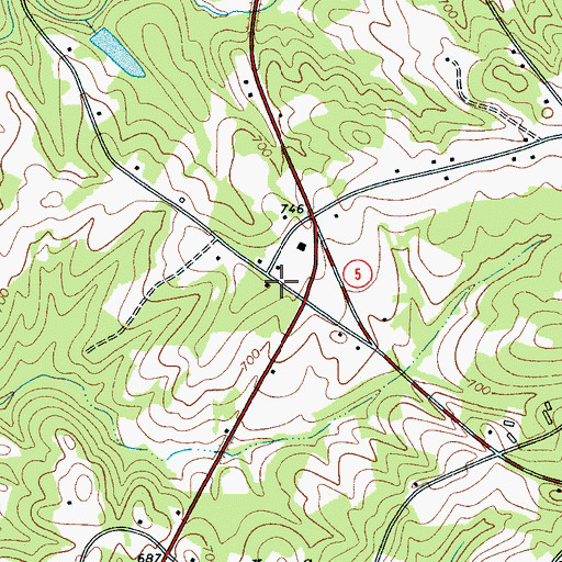 Topographic Map of Oak Grove Church (historical), SC